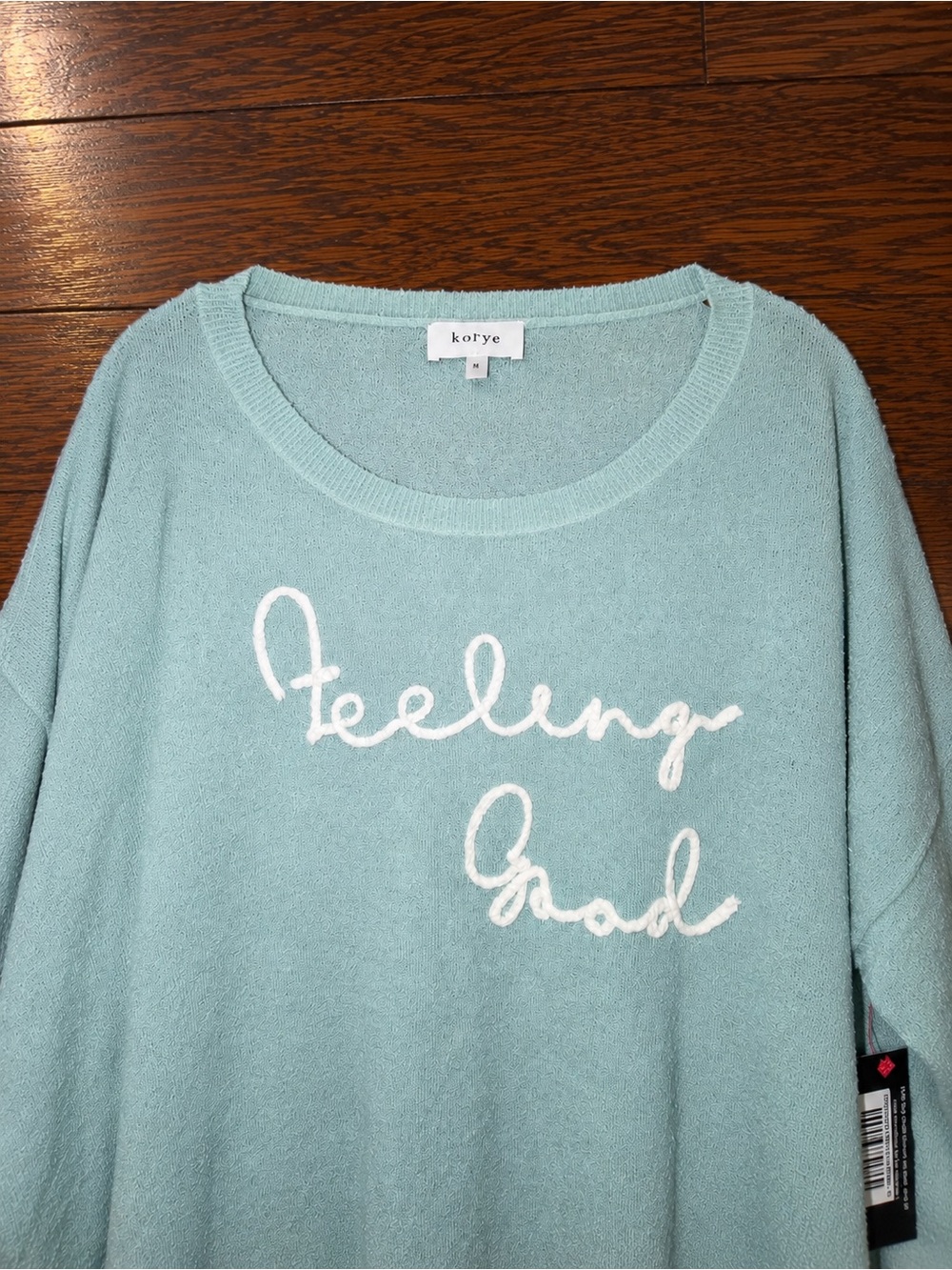Korye 'Feeling Good' Mint Colored Women's Lightweight Sweater Sz 3X NWT - Picture 3 of 3